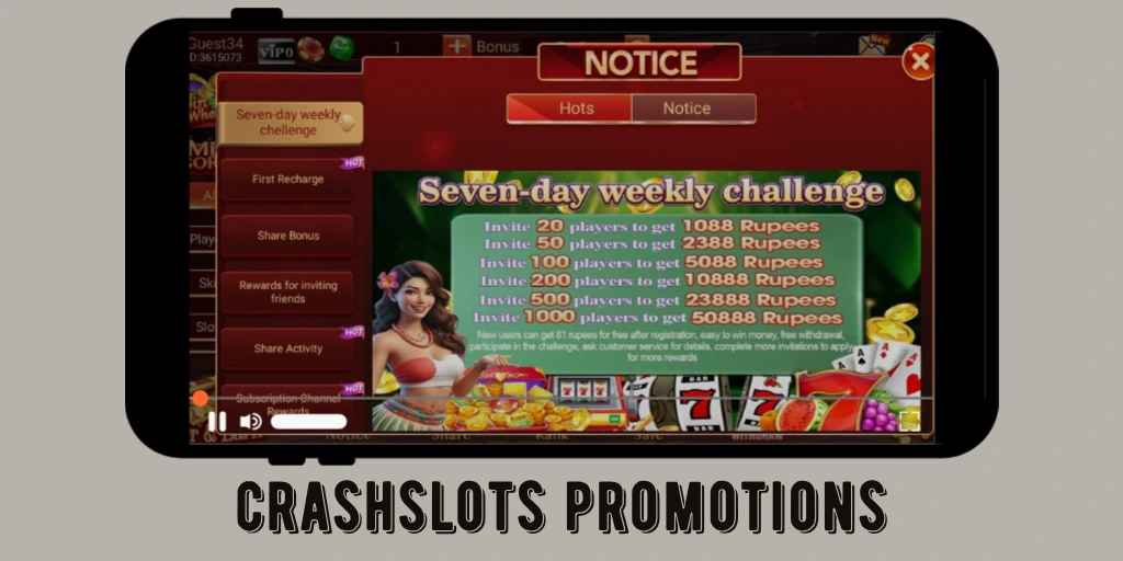Crashslots7 Game Promotions