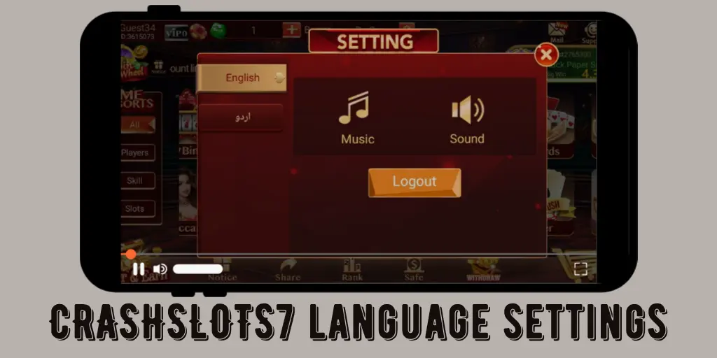 Crashslots7 game language settings
