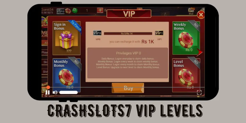 Crashslots7 game VIP level